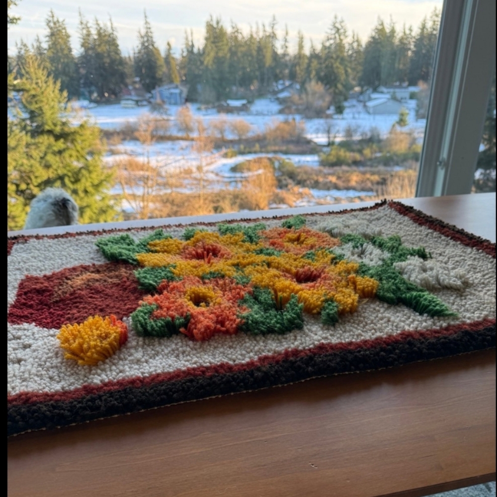 CLEARANCE Hanging Vintage Hooked Rug Tapestry Or Rug Handmade COPY